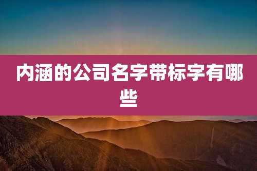内涵的公司名字带标字有哪些