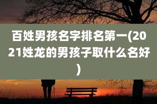 百姓男孩名字排名第一(2021姓龙的男孩子取什么名好)