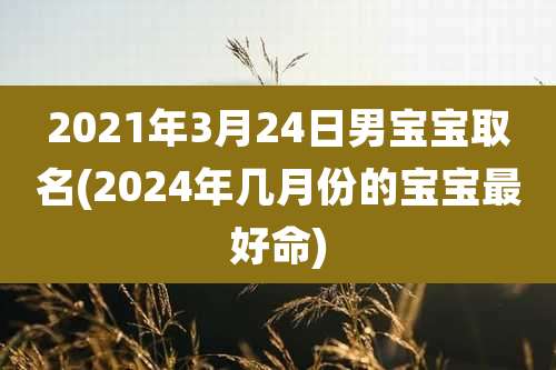 2021年3月24日男宝宝取名(2024年几月份的宝宝最好命)
