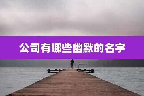 公司有哪些幽默的名字