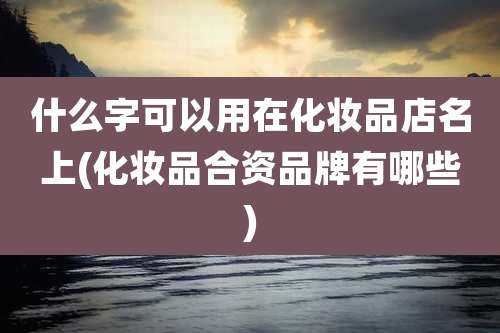 什么字可以用在化妆品店名上(化妆品合资品牌有哪些)