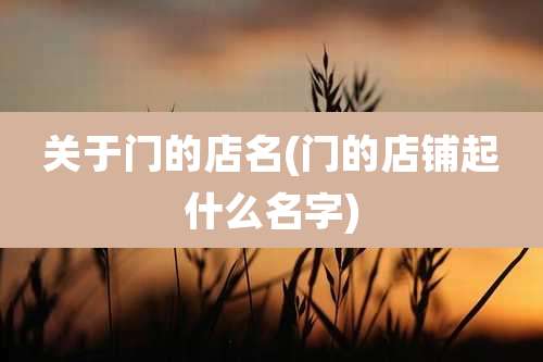 关于门的店名(门的店铺起什么名字)