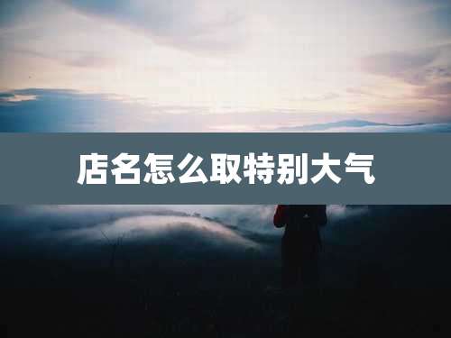 店名怎么取特别大气