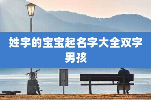 姓宇的宝宝起名字大全双字男孩