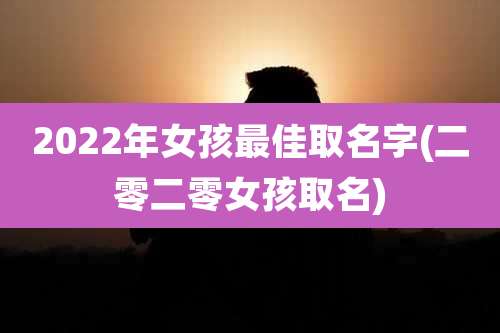 2022年女孩最佳取名字(二零二零女孩取名)