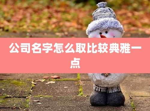 公司名字怎么取比较典雅一点