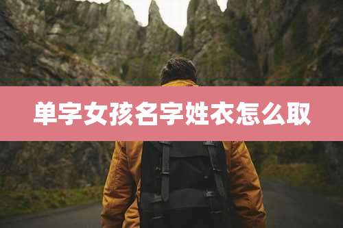 单字女孩名字姓衣怎么取