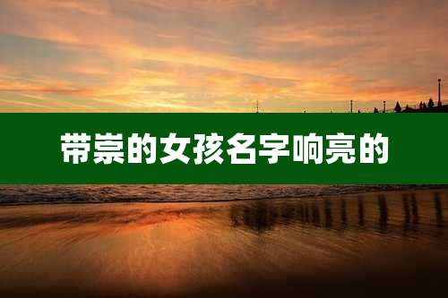 带崇的女孩名字响亮的