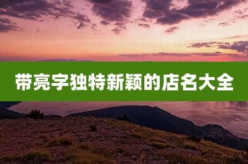 带亮字独特新颖的店名大全