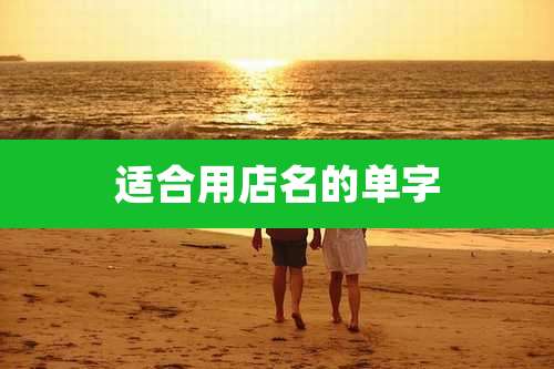 适合用店名的单字