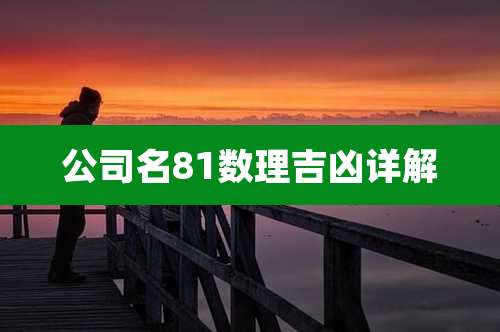 公司名81数理吉凶详解