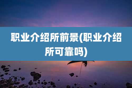 职业介绍所前景(职业介绍所可靠吗)