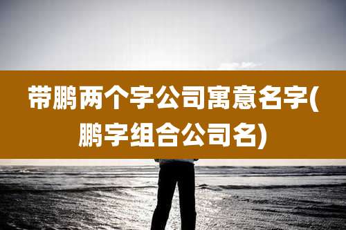 带鹏两个字公司寓意名字(鹏字组合公司名)