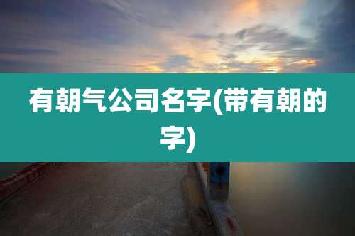有朝气公司名字(带有朝的字)
