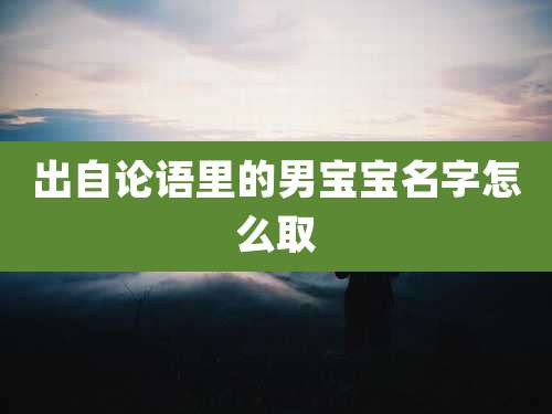 出自论语里的男宝宝名字怎么取