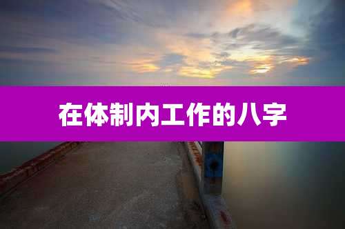 在体制内工作的八字