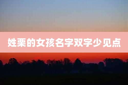姓栗的女孩名字双字少见点