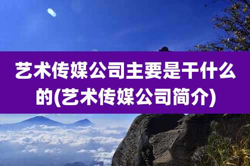 艺术传媒公司主要是干什么的(艺术传媒公司简介)