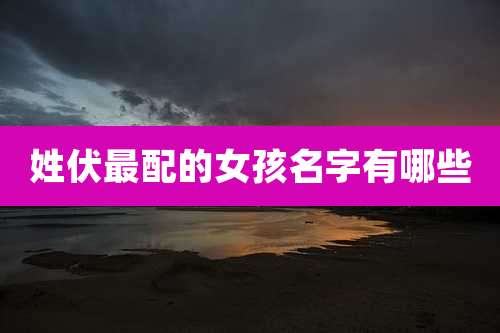 姓伏最配的女孩名字有哪些