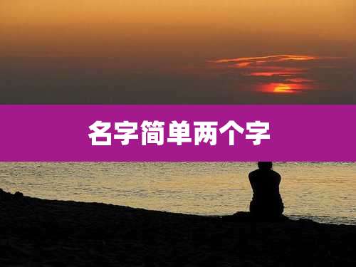 名字简单两个字