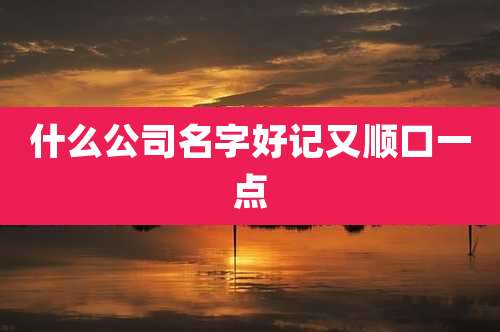 什么公司名字好记又顺口一点
