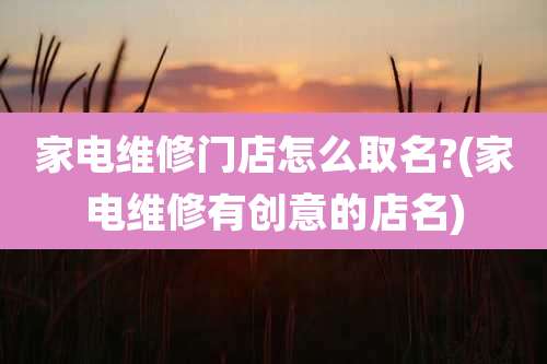 家电维修门店怎么取名?(家电维修有创意的店名)