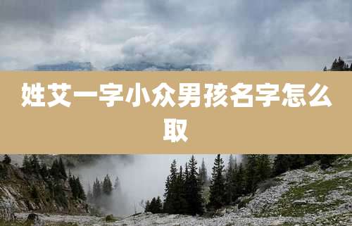 姓艾一字小众男孩名字怎么取