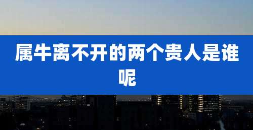 属牛离不开的两个贵人是谁呢