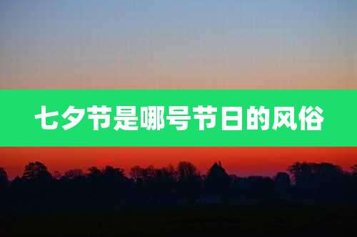七夕节是哪号节日的风俗