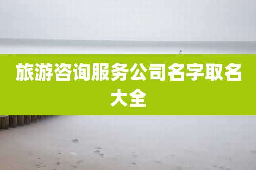 旅游咨询服务公司名字取名大全