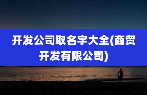 开发公司取名字大全(商贸开发有限公司)