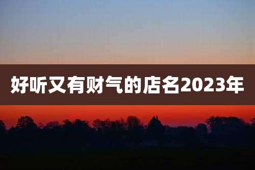 好听又有财气的店名2023年