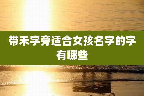 带禾字旁适合女孩名字的字有哪些