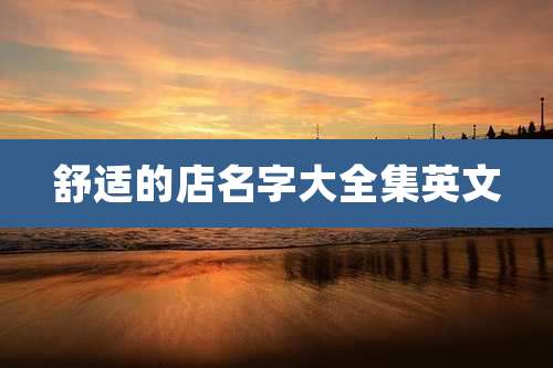 舒适的店名字大全集英文
