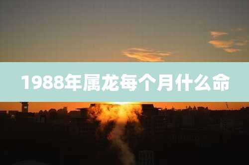1988年属龙每个月什么命