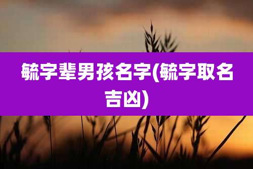 毓字辈男孩名字(毓字取名吉凶)