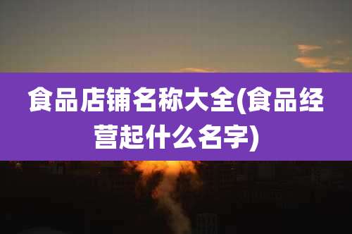 食品店铺名称大全(食品经营起什么名字)