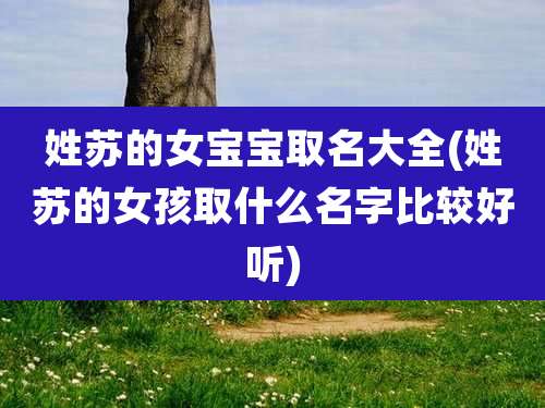 姓苏的女宝宝取名大全(姓苏的女孩取什么名字比较好听)