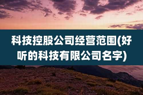 科技控股公司经营范围(好听的科技有限公司名字)