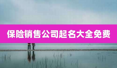 保险销售公司起名大全免费