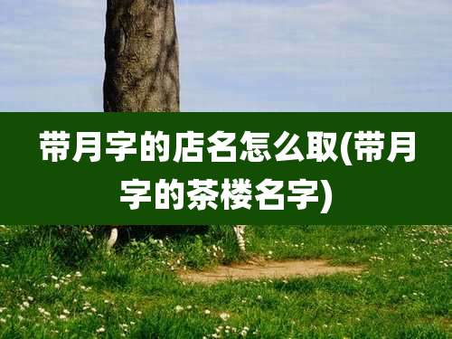 带月字的店名怎么取(带月字的茶楼名字)