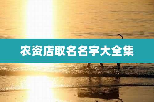 农资店取名名字大全集