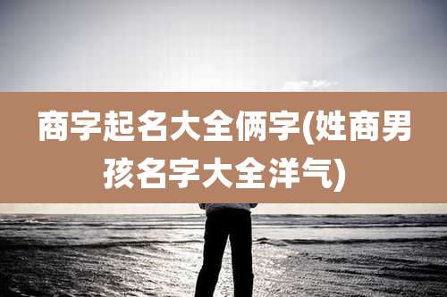 商字起名大全俩字(姓商男孩名字大全洋气)