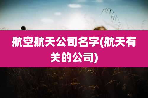 航空航天公司名字(航天有关的公司)
