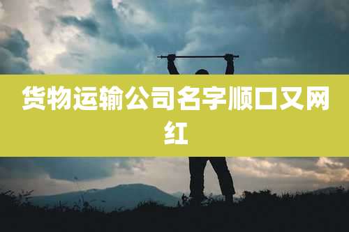 货物运输公司名字顺口又网红
