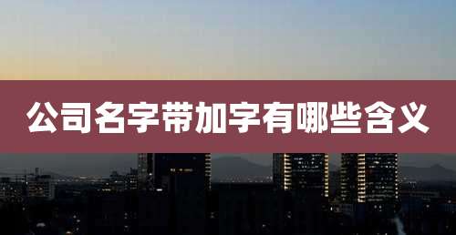 公司名字带加字有哪些含义