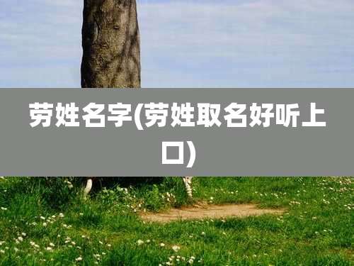 劳姓名字(劳姓取名好听上口)