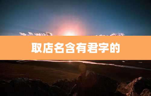 取店名含有君字的