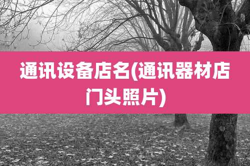 通讯设备店名(通讯器材店门头照片)