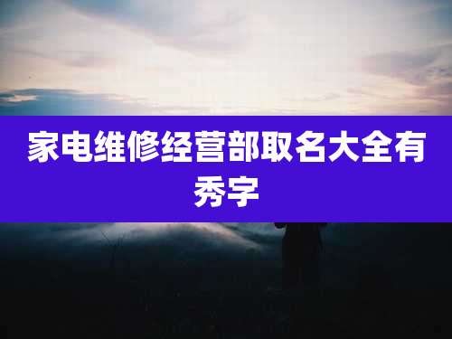 家电维修经营部取名大全有秀字